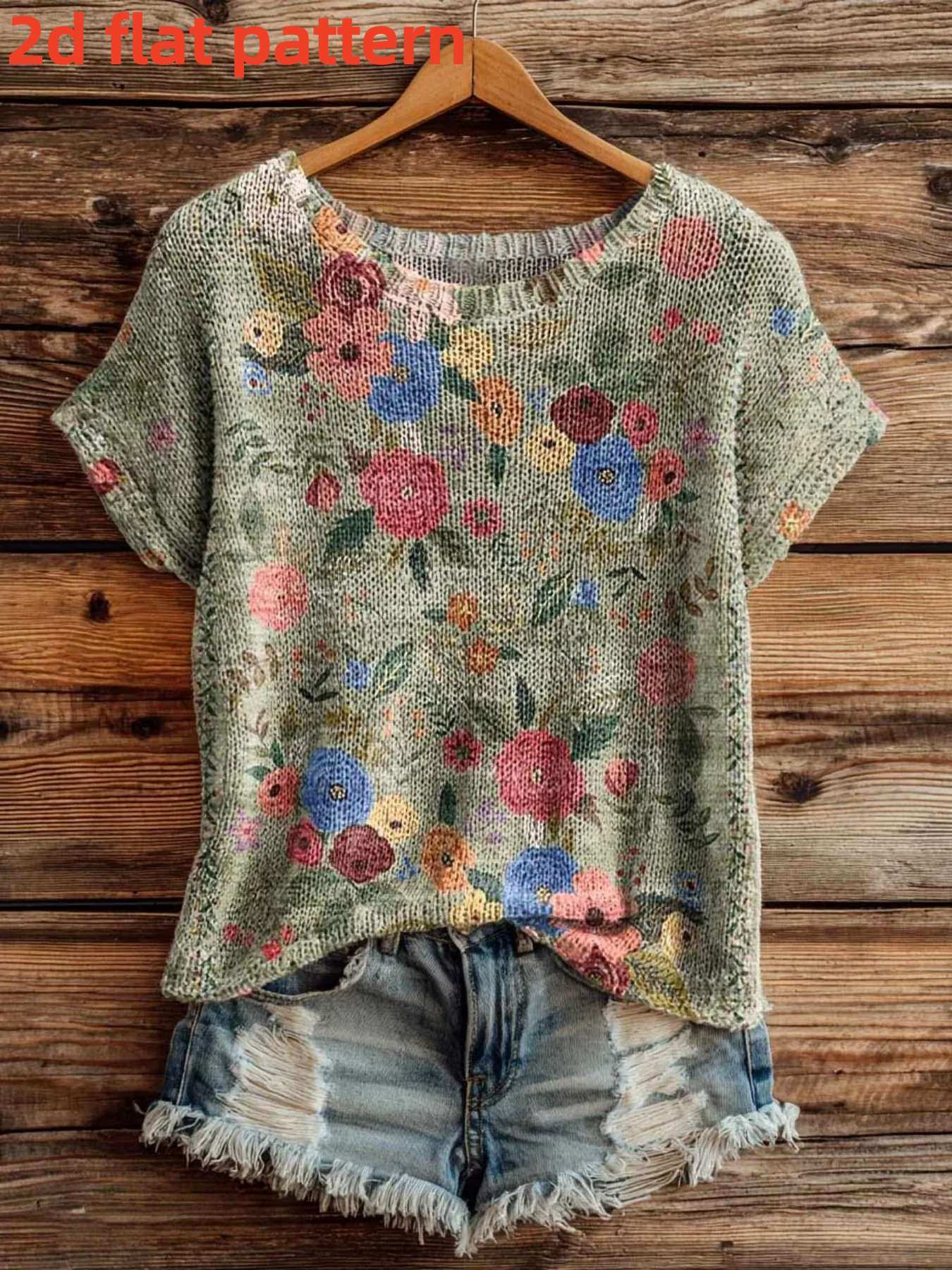 Summer Clothing Yarn - Bedrukt ontwerp - Niet-getextureerd Lente/zomermode Nieuwe