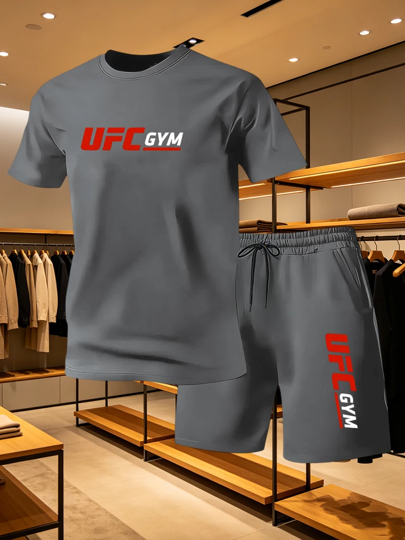 Summer Clothes Fashion - Herensportkleding T-shirt Shorts UFC Casual Set