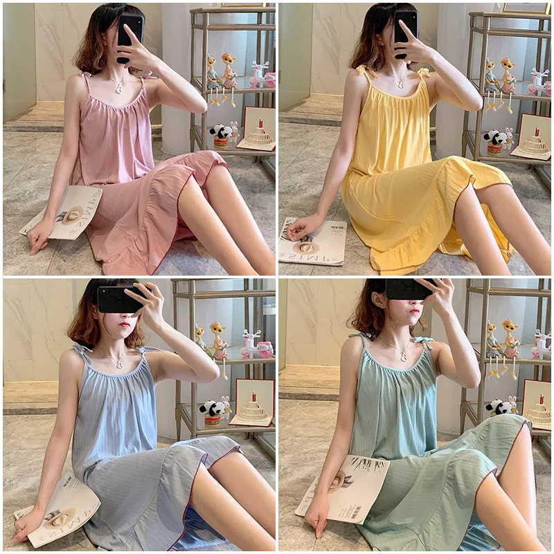 Summer Clothing Colors - Zachte damesmode nachtjapon pyjama meisjes casual