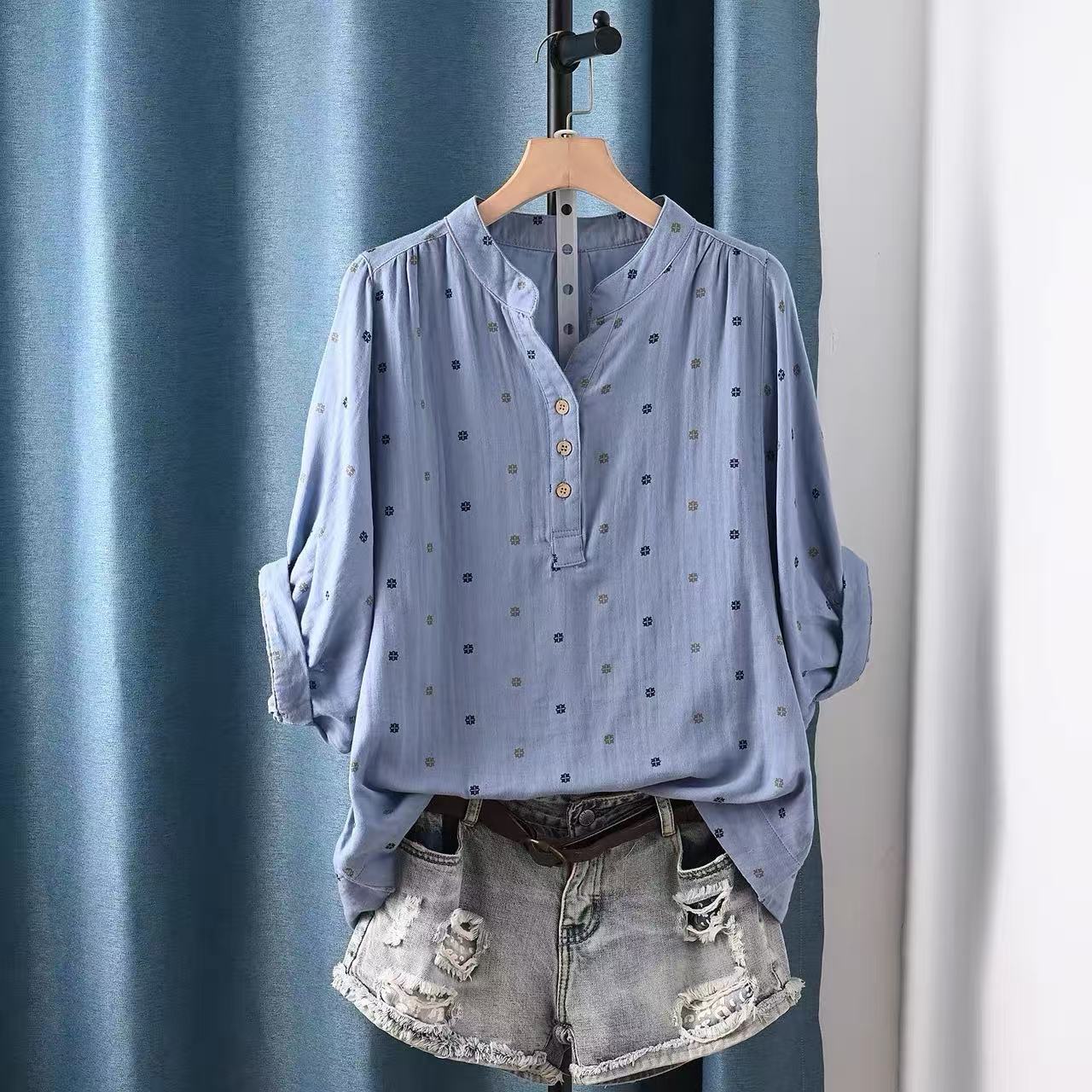 Summer Clothing Yarn - 2026 Damesblouse dames Japanse katoenen garen