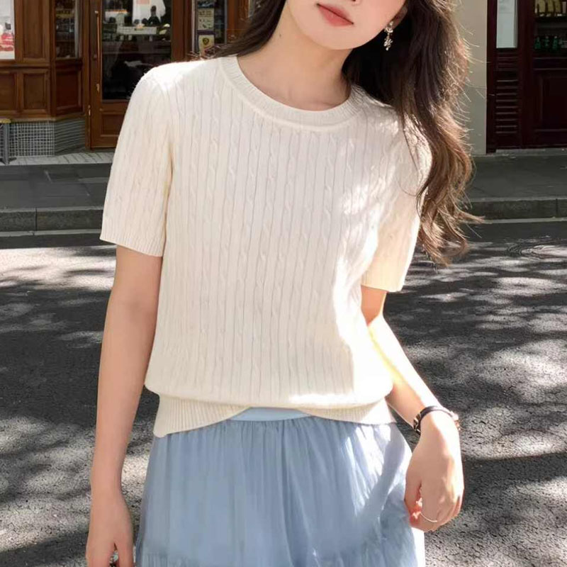 Summer Clothing Yarn - Gebreide Trui Vrouwen Truien Knitwears Korte