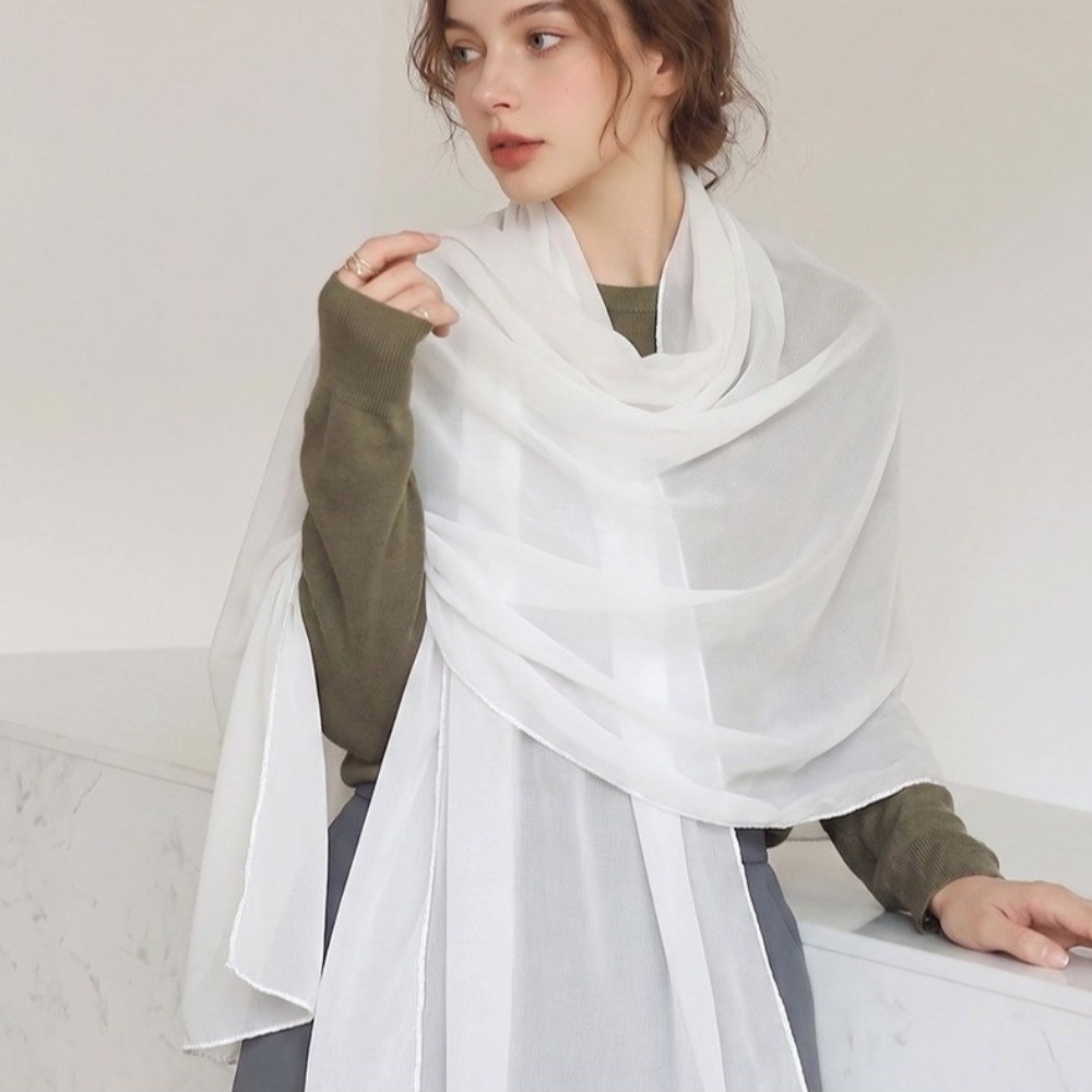 Effen kleur dunne sjaal chiffo - Sarong Pareo Wrap recensie en prijs