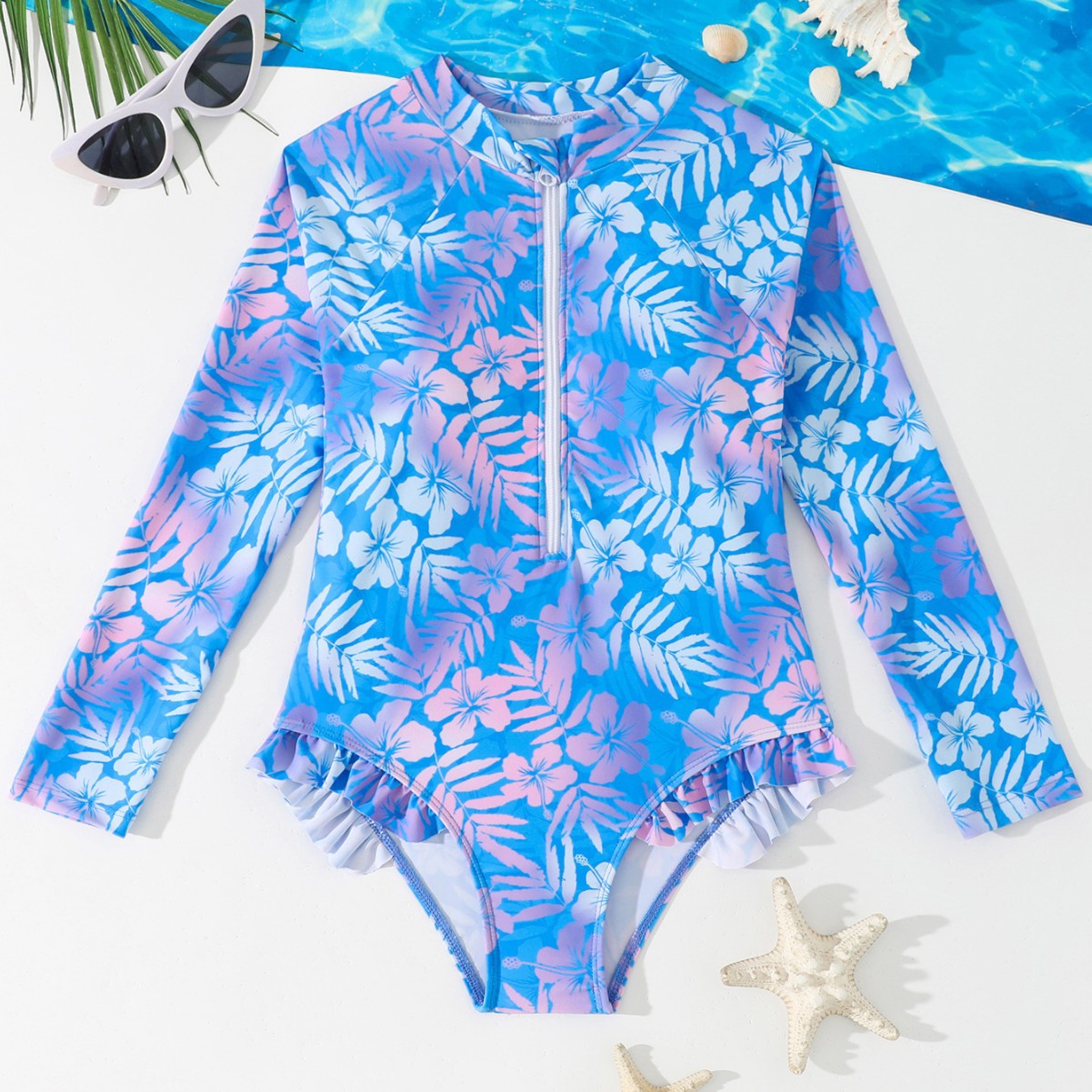Meisjes badpak met gradiënt hi - Rash Guard Long Sleeve recensie en prijs